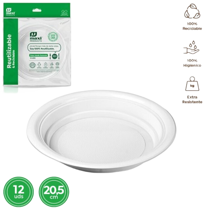 Platos hondos redondos 12 uds